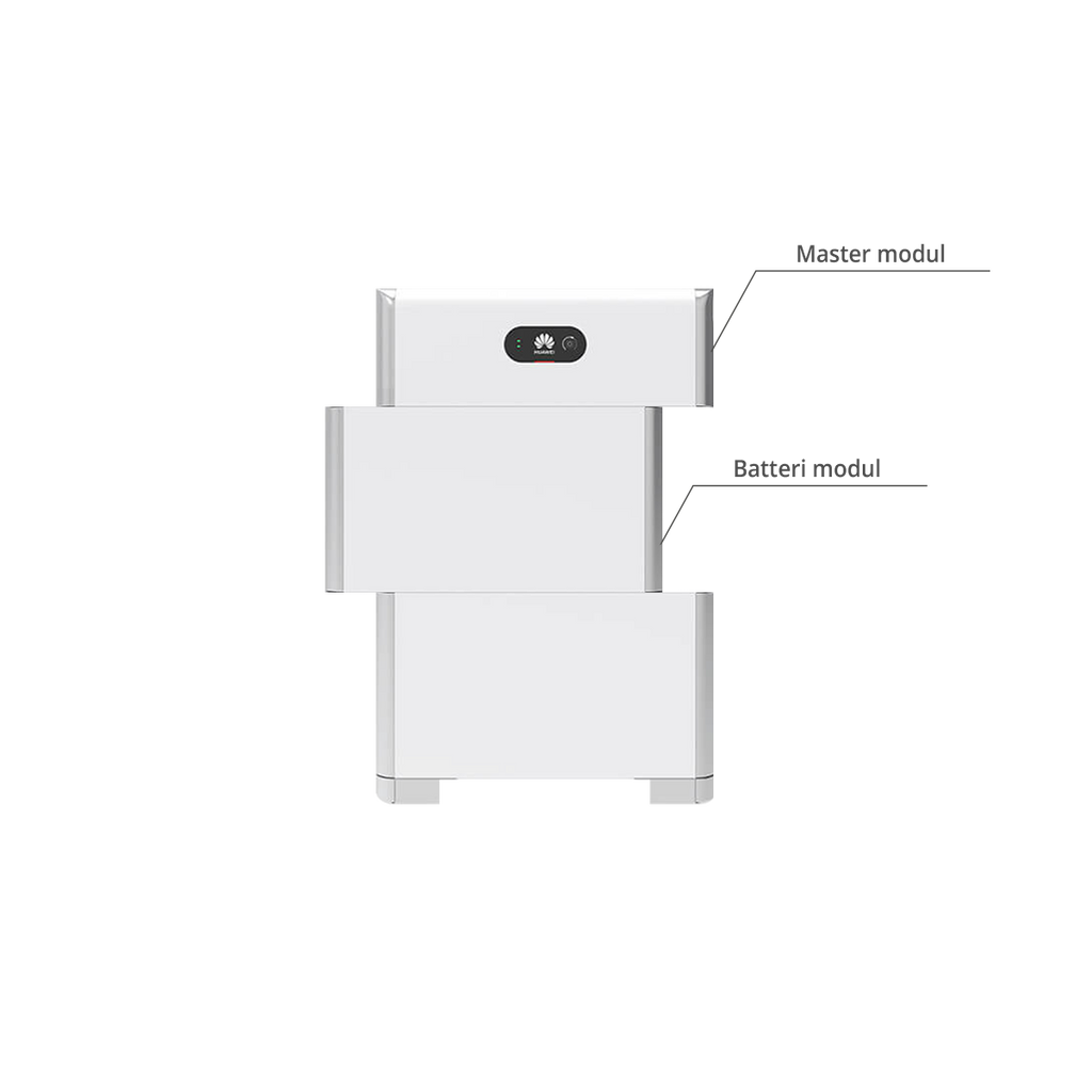 Huawei batteri til solcelleanlæg i minimalistisk design se i de forskellige moduler for at illustrere at batteriet er justerbar