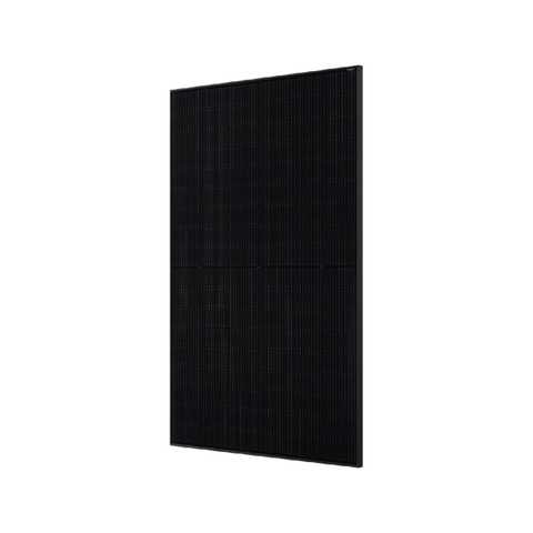 All black solcellepanel set fra siden