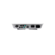Hvid Huawei hybrid inverter til solcelleanlæg i minimalistisk design set nedefra hvor alle el-indgangende er placeret